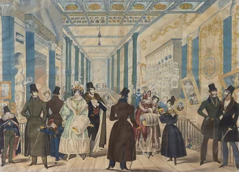 View in the Queens Bazaar, London - Winter Fashions from Nov 1833 to April 1834, Published by B.Read & Co.